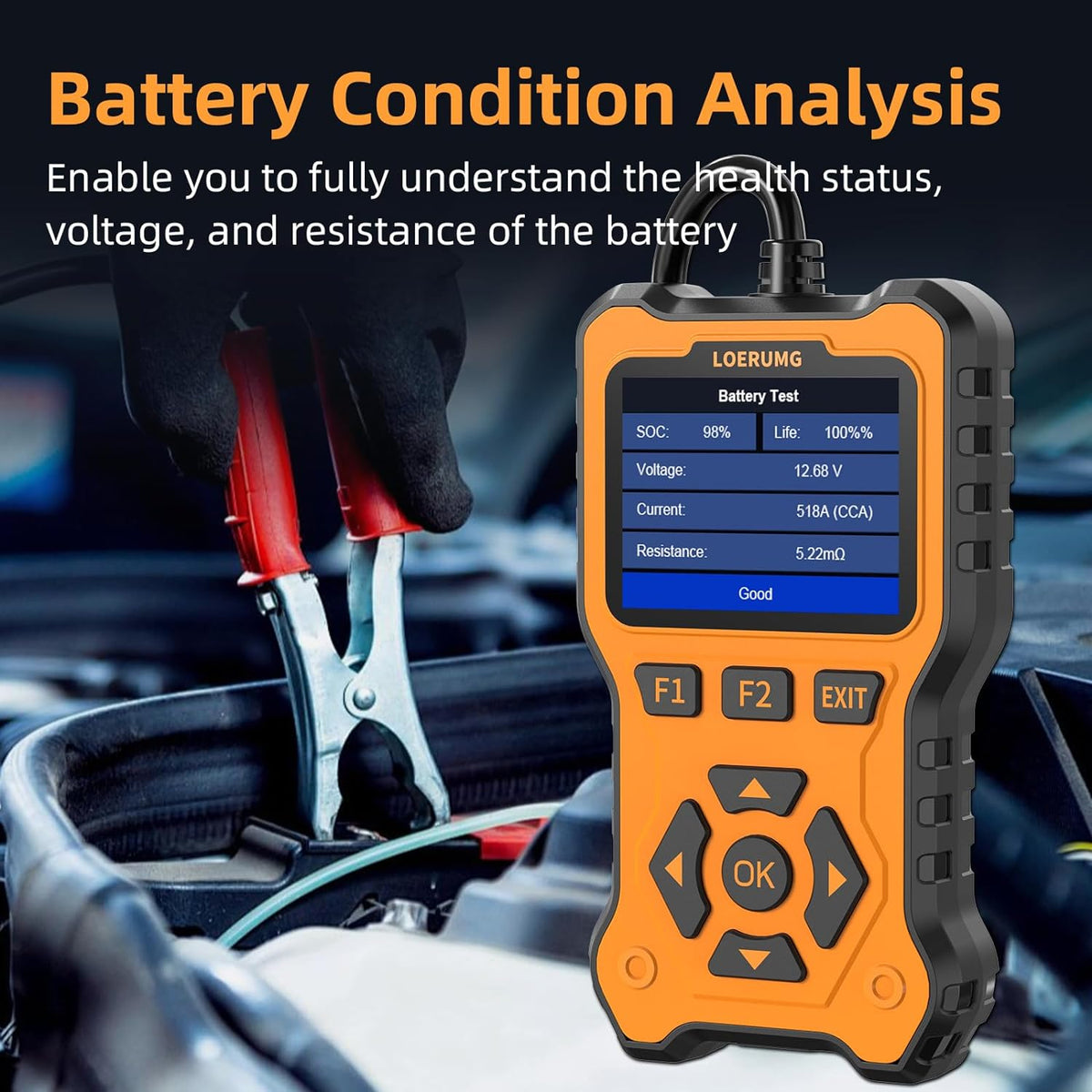 Ultimate Car Battery & Alternator Tester - 12V/24V Digital Load Analyzer for Trucks, SUVs, Motorcycles, and Boats - Accurate Cranking System Diagnostics