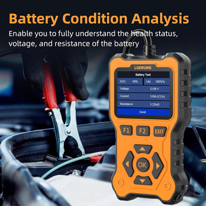 Ultimate Car Battery & Alternator Tester - 12V/24V Digital Load Analyzer for Trucks, SUVs, Motorcycles, and Boats - Accurate Cranking System Diagnostics