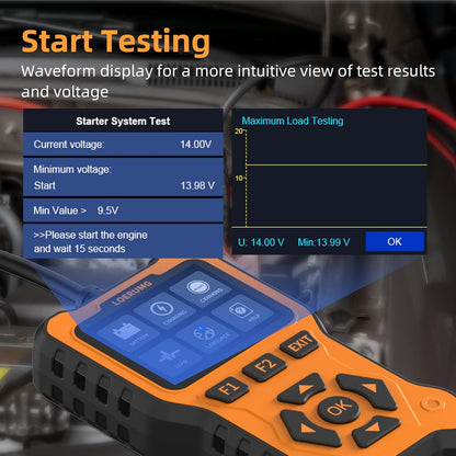 Ultimate Car Battery & Alternator Tester - 12V/24V Digital Load Analyzer for Trucks, SUVs, Motorcycles, and Boats - Accurate Cranking System Diagnostics