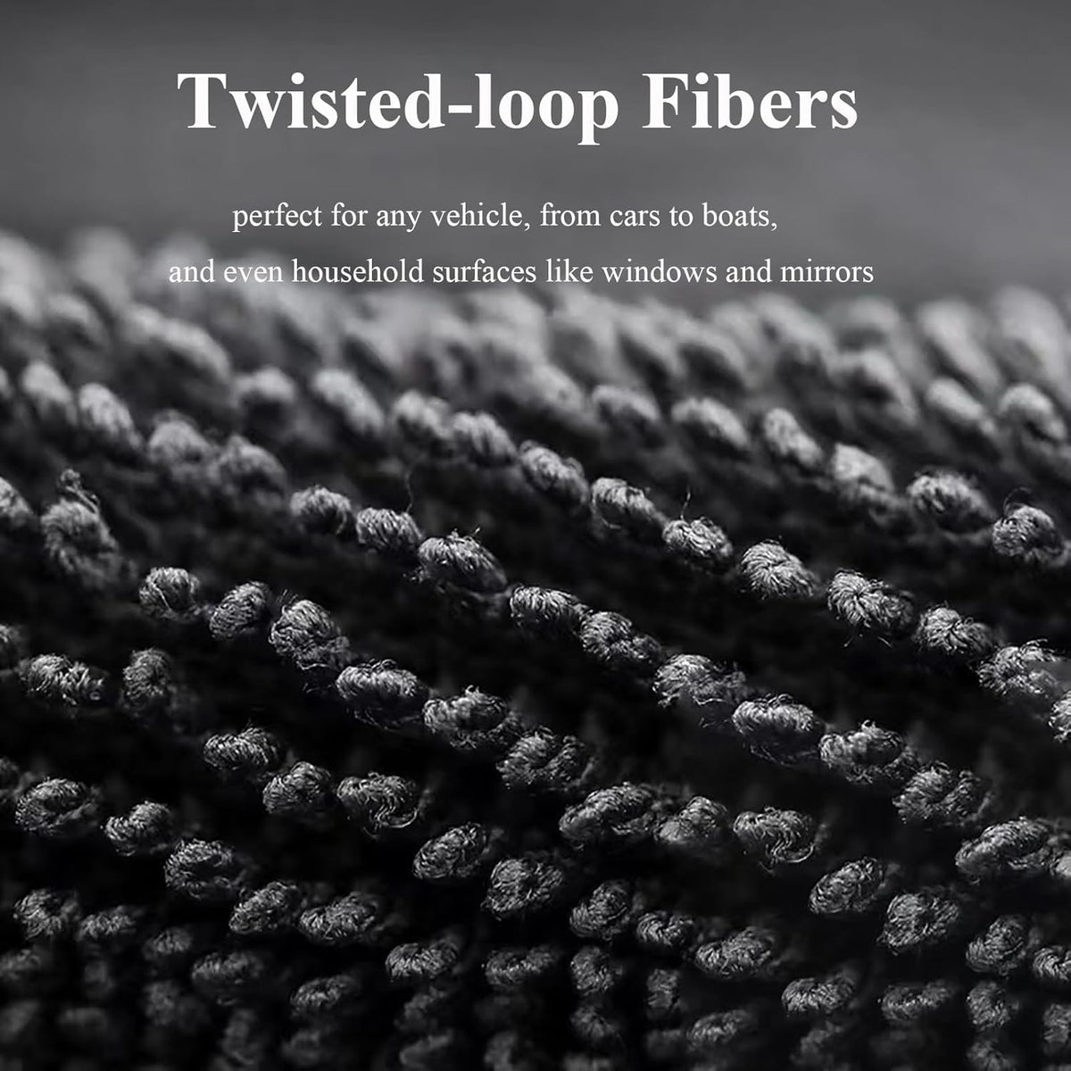 Lunara Twisted-Loop Drying Towels - Streak-Free Microfiber Cloths for Cars, Large & Thickened (2 Pack)