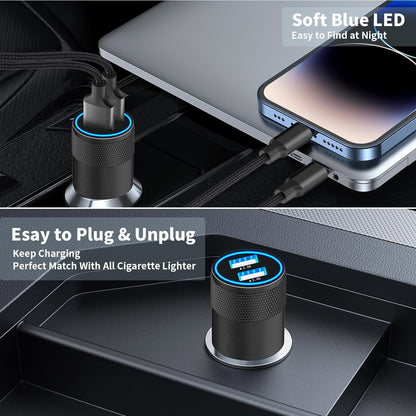 Apple Mfi Certified Iphone Car Charger Fast Charging 4.8A Car Phone Charger