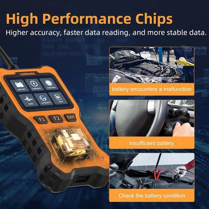 Ultimate Car Battery & Alternator Tester - 12V/24V Digital Load Analyzer for Trucks, SUVs, Motorcycles, and Boats - Accurate Cranking System Diagnostics