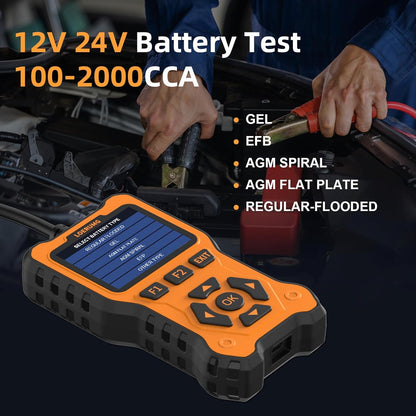 Ultimate Car Battery & Alternator Tester - 12V/24V Digital Load Analyzer for Trucks, SUVs, Motorcycles, and Boats - Accurate Cranking System Diagnostics